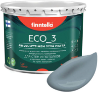 Краска Finntella Eco 3 Wash and Clean Liuskekivi / F-08-1-3-LG108 (2.7л, серый, глубокоматовый) - 