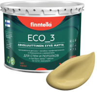 Краска Finntella Eco 3 Wash and Clean Syksy / F-08-1-3-LG135 (2.7л, приглушенный желтый, глубокоматовый) - 