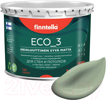 Краска Finntella Eco 3 Wash and Clean Pastellivihrea / F-08-1-3-LG138