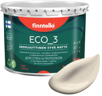 Краска Finntella Eco 3 Wash and Clean Manteli / F-08-1-3-LG146 (2.7л, бежевый, глубокоматовый) - 