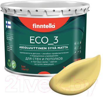 Краска Finntella Eco 3 Wash and Clean Maissi / F-08-1-3-LG148 (2.7л, глубокоматовый)