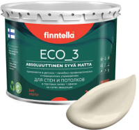 Краска Finntella Eco 3 Wash and Clean Liinavaatteet / F-08-1-3-LG153 (2.7л, светло-бежевый, глубокоматовый) - 