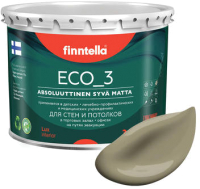 Краска Finntella Eco 3 Wash and Clean Ruskea Khaki / F-08-1-3-LG157 (2.7л, коричневый хаки, глубокоматовый) - 