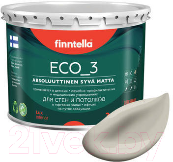 Краска Finntella Eco 3 Wash and Clean Tina / F-08-1-3-LG159 (2.7л, бежевый, глубокоматовый)