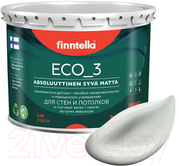 Краска Finntella Eco 3 Wash and Clean Marmori / F-08-1-3-LG167 (2.7л, глубокоматовый)