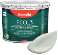 Краска Finntella Eco 3 Wash and Clean Akaatti / F-08-1-3-LG169 (2.7л, глубокоматовый) - 