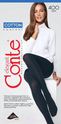 Колготки Conte Elegant Cotton 400 (р.3, nero)