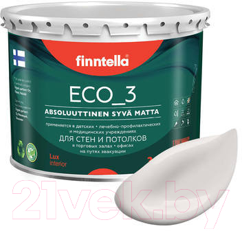 Краска Finntella Eco 3 Wash and Clean Hoyrya / F-08-1-3-LG179 (2.7л, глубокоматовый)