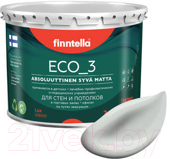 Краска Finntella Eco 3 Wash and Clean Sumu / F-08-1-3-LG182 (2.7л, глубокоматовый)