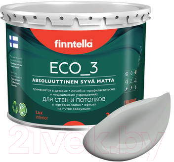 Краска Finntella Eco 3 Wash and Clean Seitti / F-08-1-3-LG183 (2.7л, глубокоматовый)