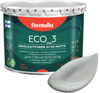 Краска Finntella Eco 3 Wash and Clean Seitti / F-08-1-3-LG183 (2.7л, светло-серый, глубокоматовый) - 