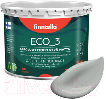 Краска Finntella Eco 3 Wash and Clean Joki / F-08-1-3-LG184 (2.7л, глубокоматовый)