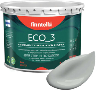 Краска Finntella Eco 3 Wash and Clean Joki / F-08-1-3-LG184 (2.7л, серый, глубокоматовый) - 