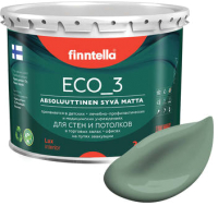 Краска Finntella Eco 3 Wash and Clean Naamiointi / F-08-1-3-LG198 (2.7л, зеленый хаки, глубокоматовый) - 