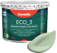 Краска Finntella Eco 3 Wash and Clean Omena / F-08-1-3-LG201 (2.7л, светло-зеленый, глубокоматовый) - 
