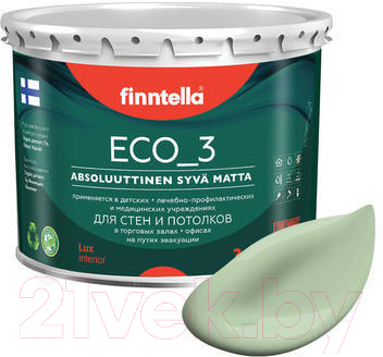 Краска Finntella Eco 3 Wash and Clean Omena / F-08-1-3-LG201