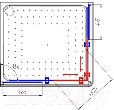 Душевой уголок Radomir 100x110 L / 1-03-6-1-0-1230 (прозрачное стекло)