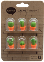 Набор магнитов декоративных Qualy Cactus / QL10288-OR-GN (6шт) - 