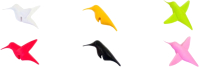 Набор маркеров для бокалов Qualy Humming Bird / QL10101-MX (6шт) - 