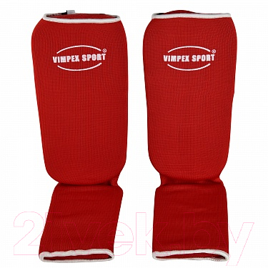 Защита голень-стопа для единоборств Vimpex Sport 2730 (S, красный)