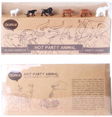 Набор маркеров для бокалов Qualy Hot animal / QL10170-MX
