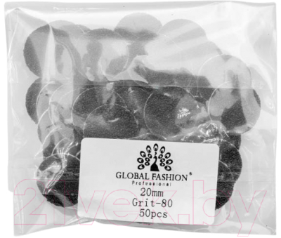 Набор файлов для педикюрного диска Global Fashion На липкой основе 20мм №80  (50шт)