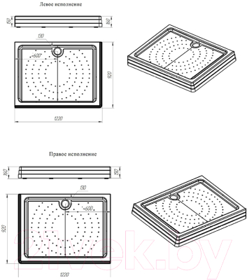 Душевой поддон Radomir 120x90 L / 1-11-0-1-0-161