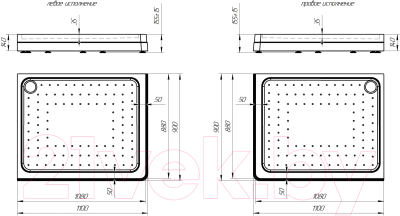 Душевой уголок Radomir 90x110 L / 1-03-6-1-0-1221 (матовое стекло)