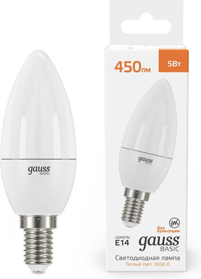 

Лампа, Basic LED-M C37 5W 450lm 3000K E14 / 10301152