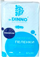 Набор пеленок одноразовых впитывающих Dr.Dinno Premium 60x90 (10шт) - 