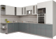 Кухонный гарнитур Интерлиния Мила Gloss 1.88x3.4 левая (белый/асфальт) - 