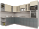 Кухонный гарнитур Интерлиния Мила Gloss 1.88x3.0 левая (ваниль/асфальт) - 