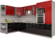Готовая кухня Интерлиния Мила Gloss 1.88x3.4 левая (красный/черный) - 