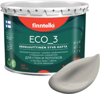 Краска Finntella Eco 3 Wash and Clean Kaiku / F-08-1-3-LG218 (2.7л, серо-коричневый, глубокоматовый) - 