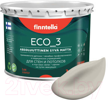 Краска Finntella Eco 3 Wash and Clean Sansa / F-08-1-3-LG231 (2.7л, глубокоматовый)