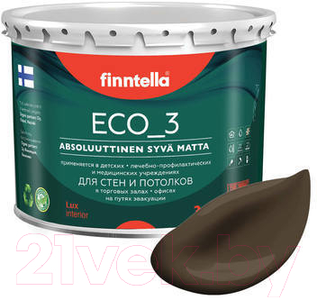 Краска Finntella Eco 3 Wash and Clean Suklaa / F-08-1-3-LG241