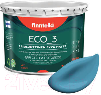 Краска Finntella Eco 3 Wash and Clean Aihio / F-08-1-3-LG254 (2.7л, глубокоматовый)