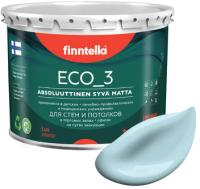 Краска Finntella Eco 3 Wash and Clean Jaata / F-08-1-3-LG258 (2.7л, светло-голубой, глубокоматовый) - 