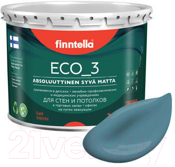 Краска Finntella Eco 3 Wash and Clean / F-08-1-3-LG260 (2.7л, глубокоматовый)