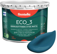 Краска Finntella Eco 3 Wash and Clean Myrsky / F-08-1-3-LG261 (2.7л, бирюзовый, глубокоматовый) - 