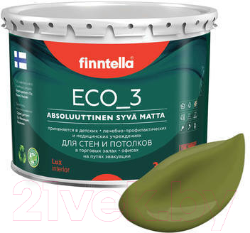 Краска Finntella Eco 3 Wash and Clean Ruoho / F-08-1-3-LG71 (2.7л, глубокоматовый)