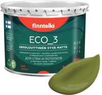 Краска Finntella Eco 3 Wash and Clean Ruoho / F-08-1-3-LG71 (2.7л, травяной зеленый, глубокоматовый) - 