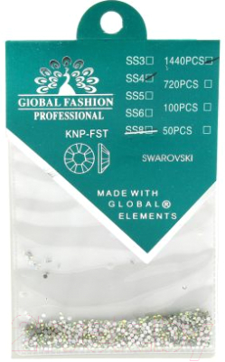 Стразы для ногтей Global Fashion Кристалл Swarovski 10 Gross SS5 AB (1440шт, хамелеон)
