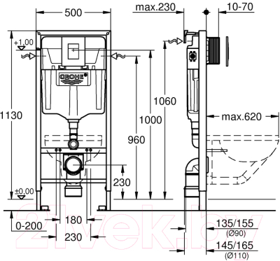 Унитаз подвесной с инсталляцией Ideal Standard Tesi T007901 + T352701 + 38775001