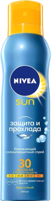Спрей солнцезащитный Nivea Sun освежающий защита и прохлада SPF50 (200мл)