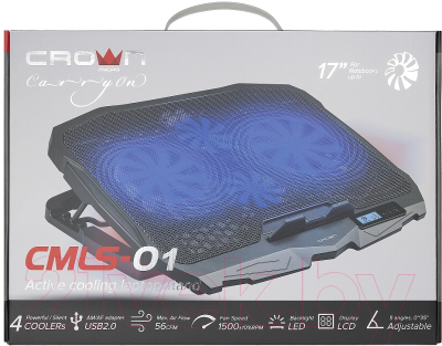 Подставка для ноутбука Crown CMLS-01 (черный/синий)