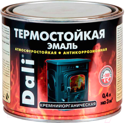 Эмаль DALI Термостойкая (400мл, черный)