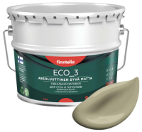 Краска Finntella Eco 3 Wash and Clean Wai / F-08-1-9-LG156 (9л, серо-зеленый, глубокоматовый) - 
