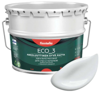 Краска Finntella Eco 3 Wash and Clean Platinum / F-08-1-9-LG164 (9л, бело-серый, глубокоматовый) - 