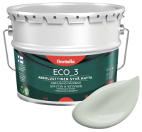 Краска Finntella Eco 3 Wash and Clean Akaatti / F-08-1-9-LG169 (9л, глубокоматовый) - 